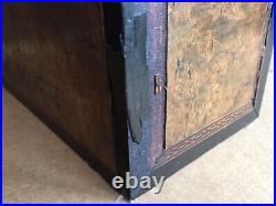 Antique vintage tea caddy english tunbridge box inlaid burl 1850 victorian