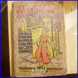 Arabian Nights 1800's Antique Book Thrashed Old Vintage Story Children's Chapter