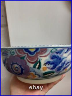 Art deco Poole pottery marked England antique vintage blue bird fruit bowl dish