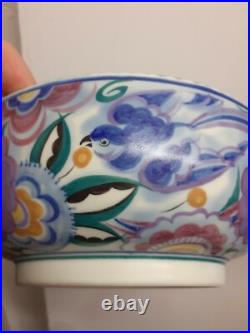 Art deco Poole pottery marked England antique vintage blue bird fruit bowl dish