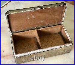 Beautiful Antique English STERLING SILVER Vintage Cigarette Case Box C1917