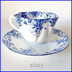 Beautiful English Shelley Dainty Blue Cup And Saucer Dainty Shape Blue Flowers