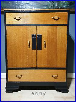 Beautiful Vintage 1930s Art Deco English Oak Tallboy Cabinet Cupboard Retro