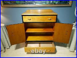 Beautiful Vintage 1930s Art Deco English Oak Tallboy Cabinet Cupboard Retro