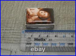 Beautiful Vintage English H/M Sterling Silver Angel Cherub Enamel Pill Box c2001