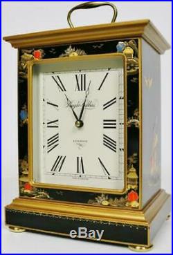 Beautiful Vintage English Knight & Gibbins Lacquered Chinoiserie Carriage Clock