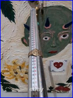 Beautiful vintage english hallmark 375 9ct gold embossed belt buckle ring Size V