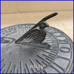 Brass Antique Vintage Sundial Bird Grow Old Along With Me The Best Is Yet To Be