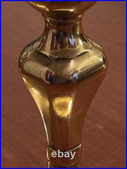Brass Candlesticks Antique Pair 18th Century Continental English Candle Holders