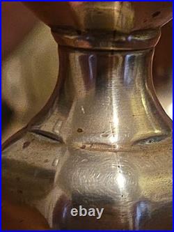 Brass Candlesticks Antique Pair 18th Century Continental English Candle Holders