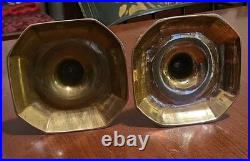 Brass Candlesticks Antique Pair 18th Century Continental English Candle Holders