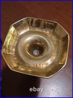 Brass Candlesticks Antique Pair 18th Century Continental English Candle Holders