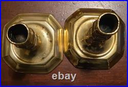 Brass Candlesticks Antique Pair 18th Century Continental English Candle Holders
