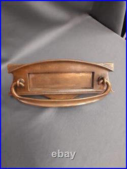 Brass / Copper Letterbox, Art Deco, Dark Patina Knocker