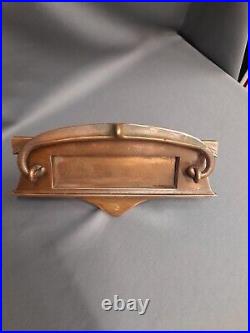 Brass / Copper Letterbox, Art Deco, Dark Patina Knocker