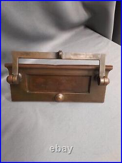 Brass Letterbox, Dark Patina Vintage Letterbox / Knocker, Original Patina Brass