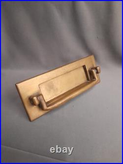 Brass Letterbox, Original Patina Knocker