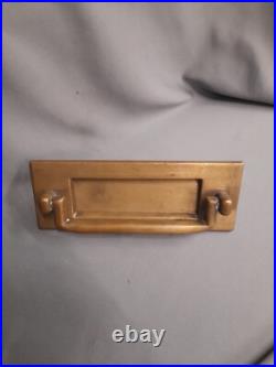 Brass Letterbox, Original Patina Knocker