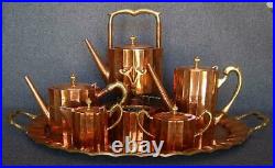 Breathtaking Vintage English Sheffield Design Mexican Copper 9 Piece Tea Service