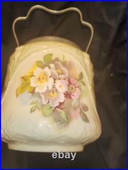 British Biscuit Jar Four Roses Vintage English Tea Collectible Antique