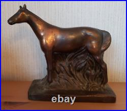 Bronze Horse Sculpture Vintage English Equestrian Champion Trophy Antique 7x6.5