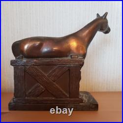 Bronze Horse Sculpture Vintage English Equestrian Champion Trophy Antique 7x6.5