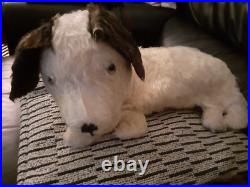 Caesar Black White Dog antique vintage Bear Pyjama Case English laying dog