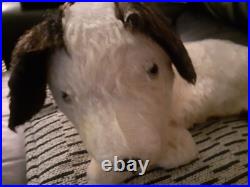 Caesar Black White Dog antique vintage Bear Pyjama Case English laying dog