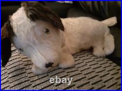 Caesar Black White Dog antique vintage Bear Pyjama Case English laying dog