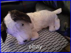 Caesar Black White Dog antique vintage Bear Pyjama Case English laying dog