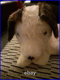 Caesar Black White Dog antique vintage Bear Pyjama Case English laying dog