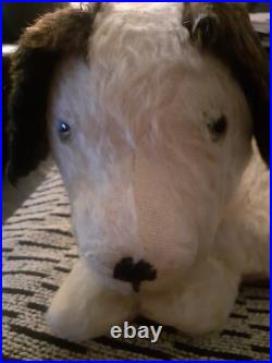 Caesar Black White Dog antique vintage Bear Pyjama Case English laying dog