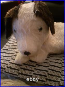 Caesar Black White Dog antique vintage Bear Pyjama Case English laying dog