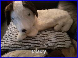 Caesar Black White Dog antique vintage Bear Pyjama Case English laying dog