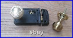 Cast Iron Old English Vintage Style Rim Bathroom Bedroom Lock Latch Knob Set