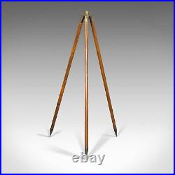 Compact Vintage Tripod, English, Bamboo, Brass, Telescope Stand, 20th Century