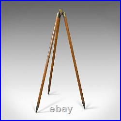 Compact Vintage Tripod, English, Bamboo, Brass, Telescope Stand, 20th Century