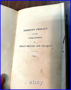 DEBRETT'S PEERAGE 1826 edition Vol. 1