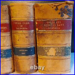 DEERING Antique California Law Book set Penal Political Civil General leather