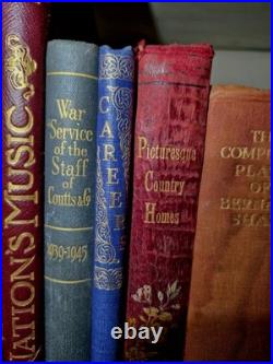 Decorative Vintage Ornate Antique Books In Row x 12 Job Lot