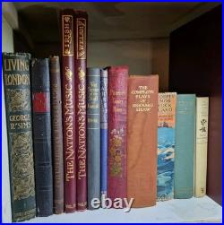 Decorative Vintage Ornate Antique Books In Row x 12 Job Lot