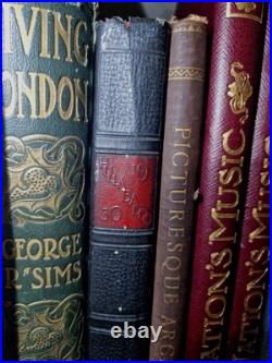 Decorative Vintage Ornate Antique Books In Row x 12 Job Lot