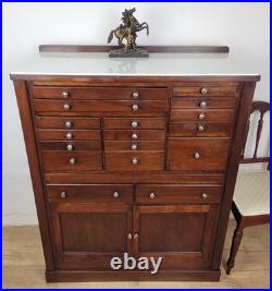 Dentist Collector Cabinet Vintage English Marble 17 Drawers Delivery Available