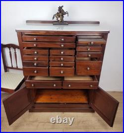 Dentist Collector Cabinet Vintage English Marble 17 Drawers Delivery Available