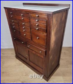 Dentist Collector Cabinet Vintage English Marble 17 Drawers Delivery Available