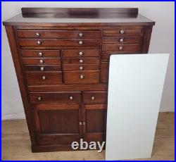 Dentist Collector Cabinet Vintage English Marble 17 Drawers Delivery Available