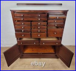 Dentist Collector Cabinet Vintage English Marble 17 Drawers Delivery Available