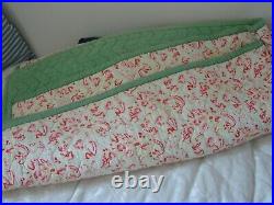 Divine vintage 1930s/40s Durham quilt pink roses, paisley 80 x 68 green backed