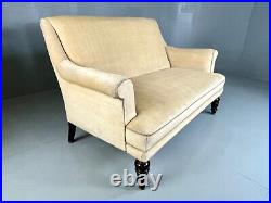 EB4603 Danish Victorian Style Gold Velour Two Seater Sofa, Antique, Vintage