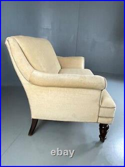 EB4603 Danish Victorian Style Gold Velour Two Seater Sofa, Antique, Vintage